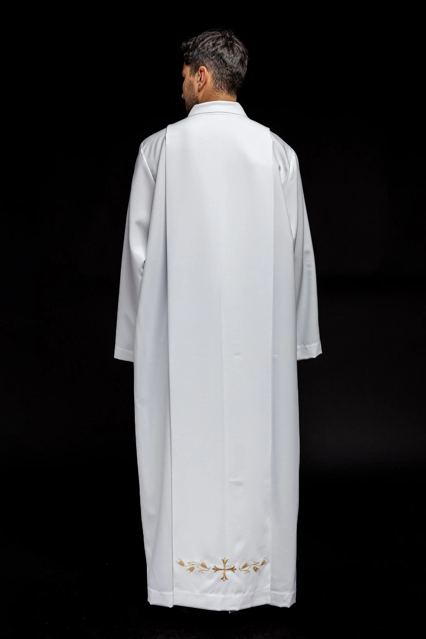 Embroidered cleric alb with collar - Image 6